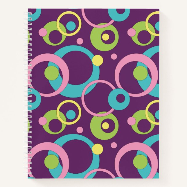 Cuaderno Círculos morados divertidos para bloc de notas en  (Anverso)