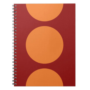 Cuaderno Círculos naranjas en rojo