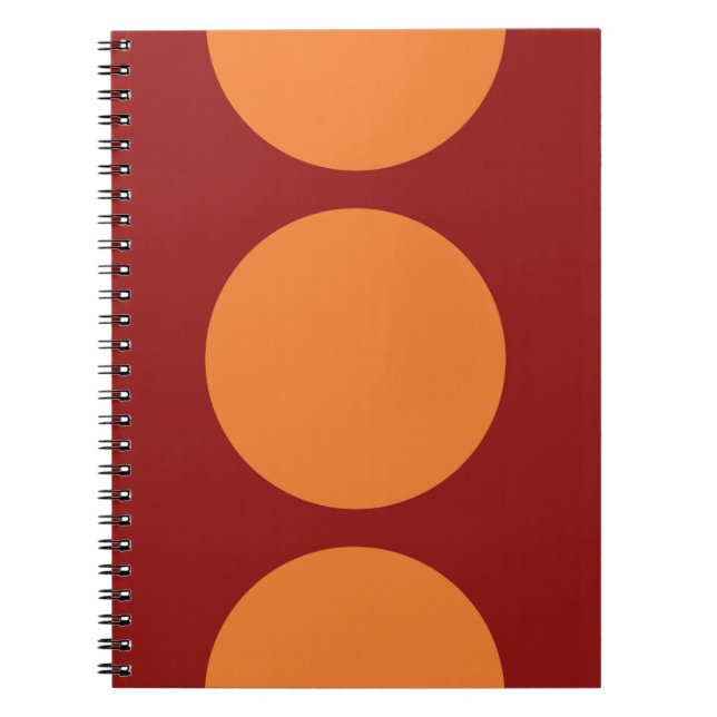 Cuaderno Círculos naranjas en rojo (Frente)