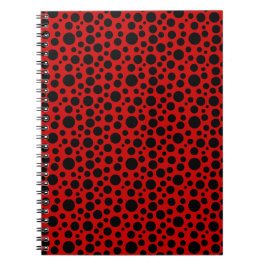 Cuaderno Círculos negros con rojo oscuro