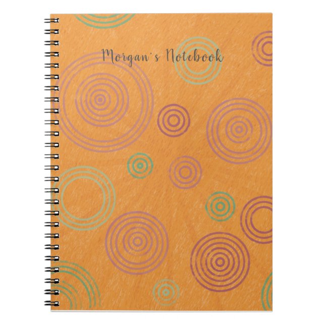 Cuaderno Círculos personalizados y Naranja de portátiles St (Frente)