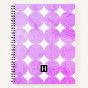 Cuaderno Círculos púrpura modernos Monograma