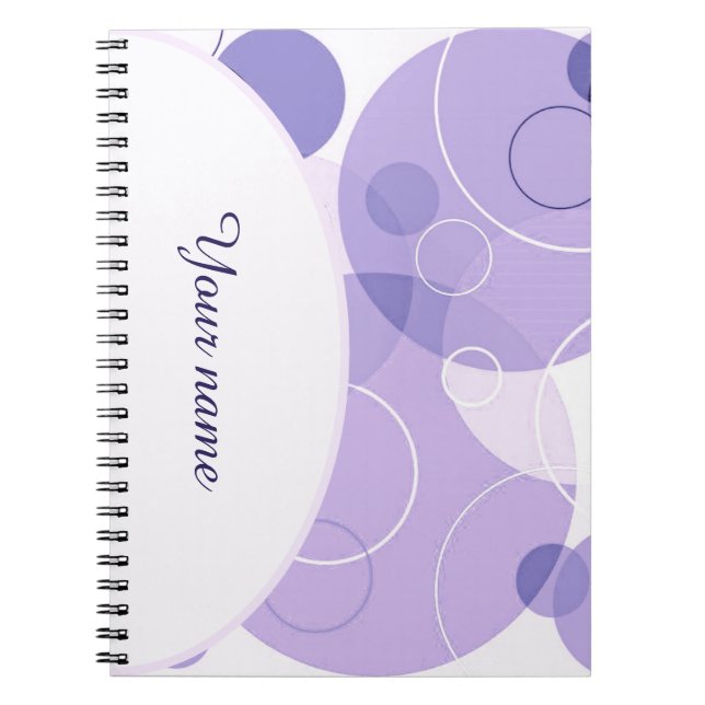 Cuaderno Círculos púrpura personalizados (Frente)