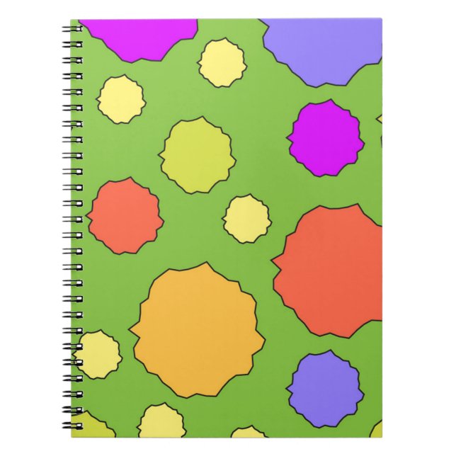 Cuaderno Círculos retro divertidos y coloridos (Frente)