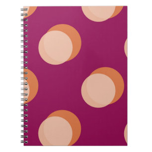 Cuaderno Círculos Retro y Patrón Negrita Sombras Púrpura