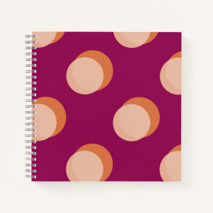 Cuaderno Círculos Retro y Sombras Patrón Morado Negrita