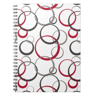 Cuaderno Círculos rojos grises blancos