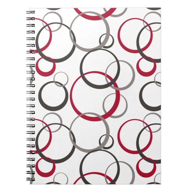 Cuaderno Círculos rojos grises blancos (Frente)