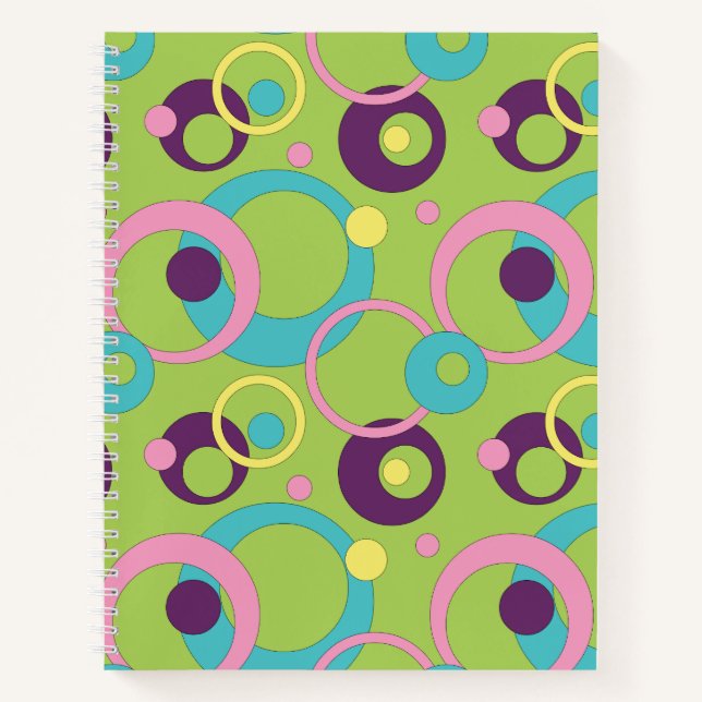 Cuaderno Círculos verdes divertidos para bloc de notas (Anverso)