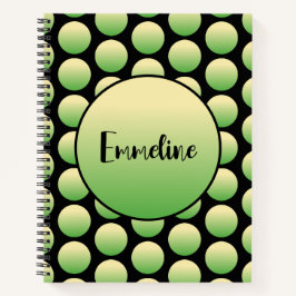 Cuaderno Círculos verdes en el bloc de notas en espiral de 