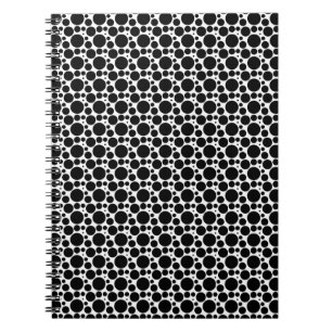 Cuaderno Círculos y puntos en 7 tamaños: negro y blanco rep