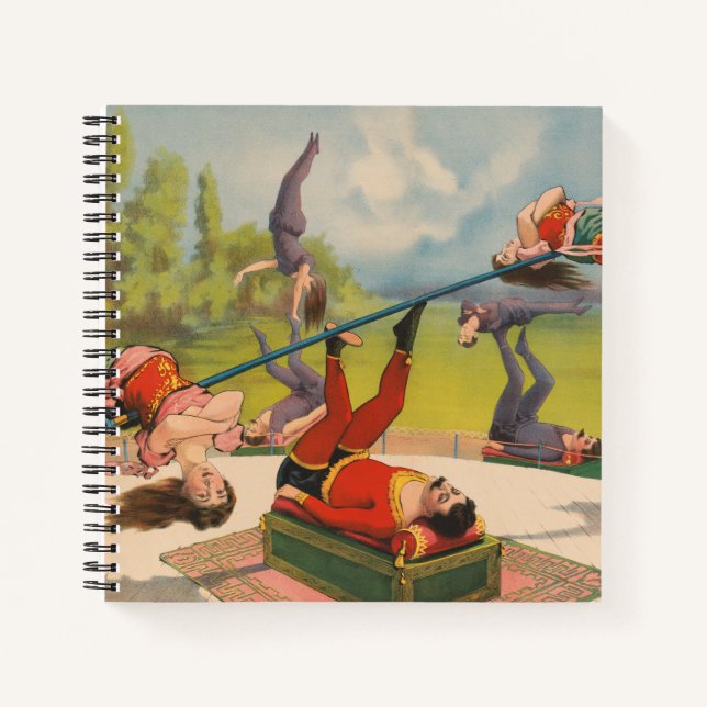 Cuaderno Circus Poster Mostrando Actos Acrobáticos, Circa 1 (Anverso)