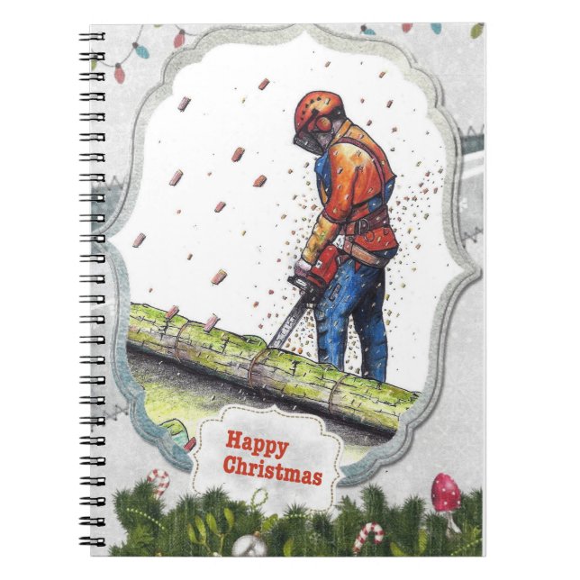 Cuaderno Cirujano arborista de las motosierras Navidades Gi (Frente)