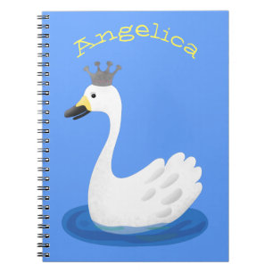 Cuaderno Cisne blanco con personalizado de la corona