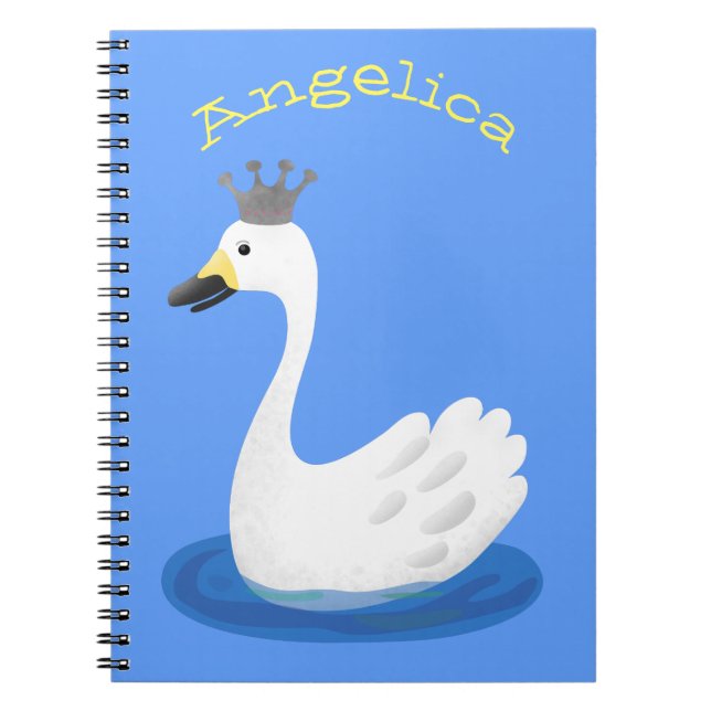 Cuaderno Cisne blanco con personalizado de la corona (Frente)