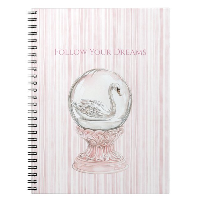 Cuaderno Cisne de Rayas Rosadas   (Frente)