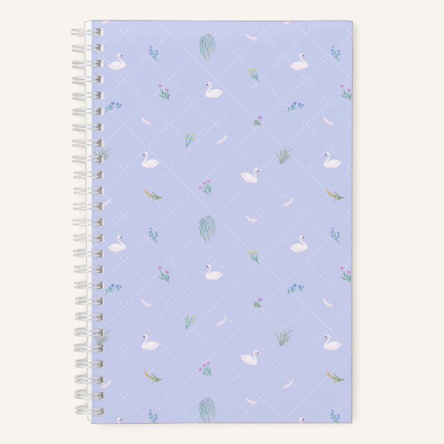 Cuaderno Cisne Floral Azul (Anverso)