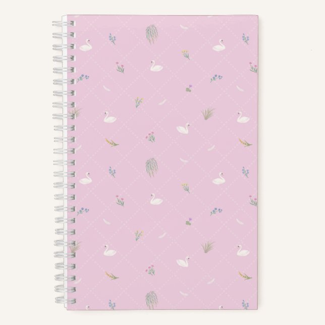 Cuaderno Cisne Floral Rosa (Anverso)