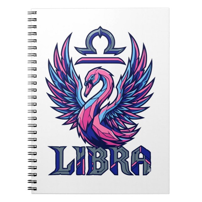 Cuaderno Cisne Mascota Libra Synthwave Cyberpunk (Frente)