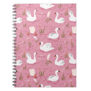 Cuaderno Cisne Rosa Lindo Patrón Sin Costuras