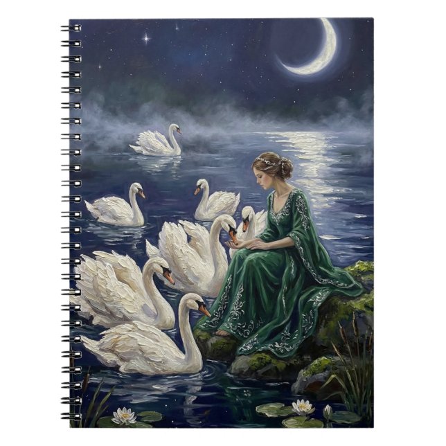 Cuaderno Cisnes celtas en la fantasía nocturna del lago ilu (Frente)