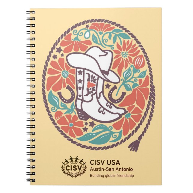 Cuaderno CISV Austin Cowboy Gorra y Boots Notebook (Frente)