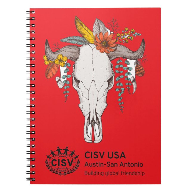 Cuaderno CISV Austin Decorated Cattle Skull (Frente)