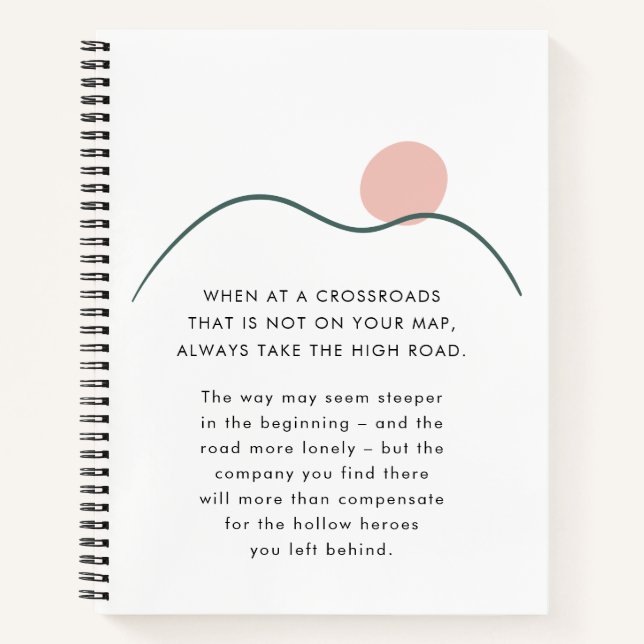 Cuaderno Cita Abstract Mountain Sun Take the High Road (Anverso)
