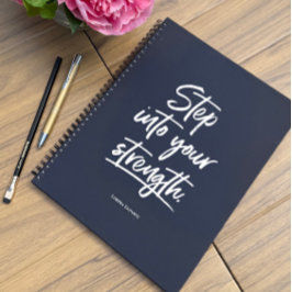 Cuaderno cita "Avanzar en tu fuerza" del personalizado