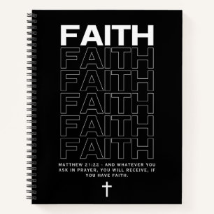 Cuaderno Cita Bíblica Sobre la Fe Mateo 21:22