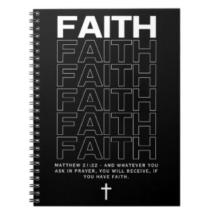 Cuaderno Cita Bíblica Sobre La Fe Mateo 21:22