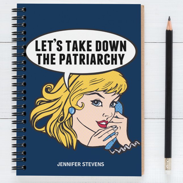 Cuaderno Cita cómica de arte pop feminista contra patriarca (Subido por el creador)