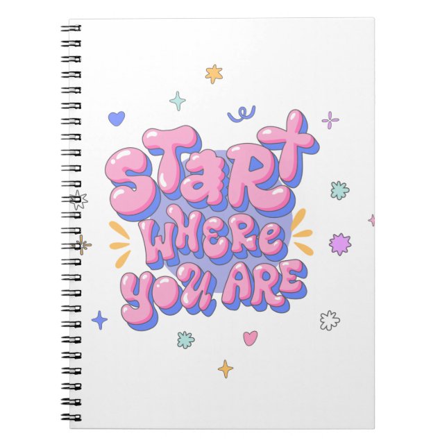 Cuaderno Cita con letra burbuja colorida (Frente)