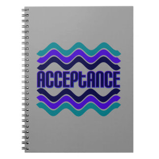 Cuaderno Cita de aceptación en gráfico azul verde púrpura
