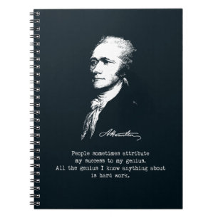 Cuaderno Cita de Alexander Hamilton. Éxito, genio