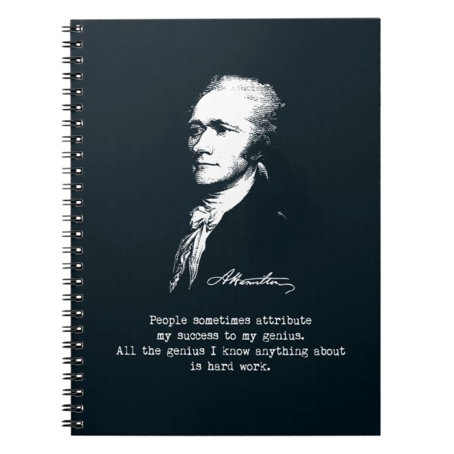 Cuaderno Cita de Alexander Hamilton. Éxito, genio (Frente)