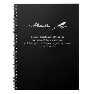Cuaderno Cita de Alexander Hamilton. Éxito, genio