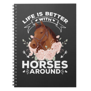 Cuaderno Cita de amante del caballo para mujeres ecuestres