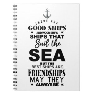 Cuaderno Cita de amistad buenos barcos mejor aniversario
