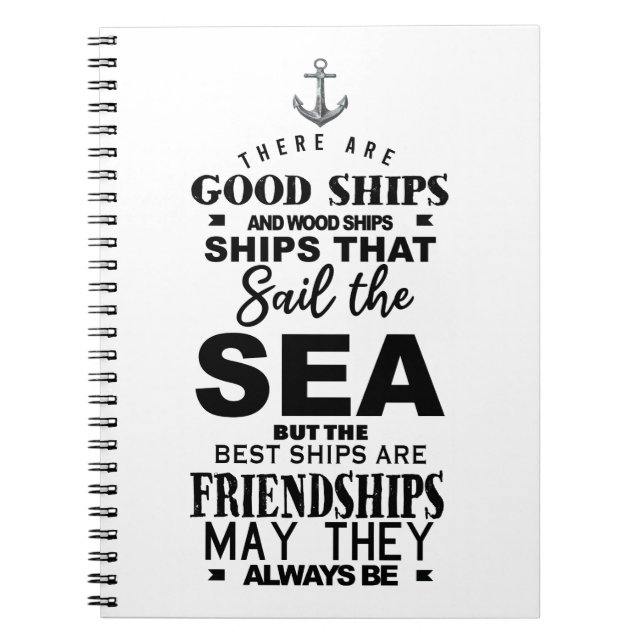 Cuaderno Cita de amistad buenos barcos mejor aniversario (Frente)