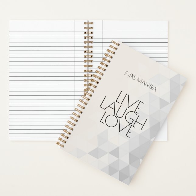 Cuaderno Cita de AMOR Gray Tan Personalizado Moderno (Interior)