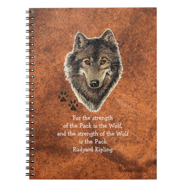 Cuaderno Cita de animales de la familia Watercolor Wolf & T (Frente)