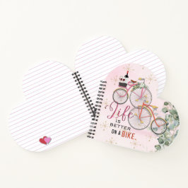 Cuaderno Cita de bicicleta con forma de corazón