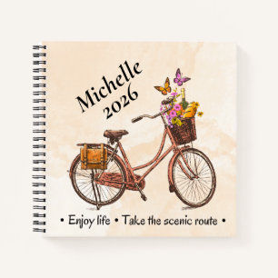 Cuaderno Cita de bicicleta de época personalizada