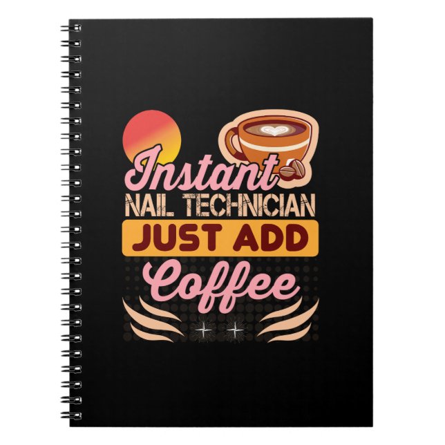 Cuaderno Cita de café de técnico de uñas al instante de mod (Frente)