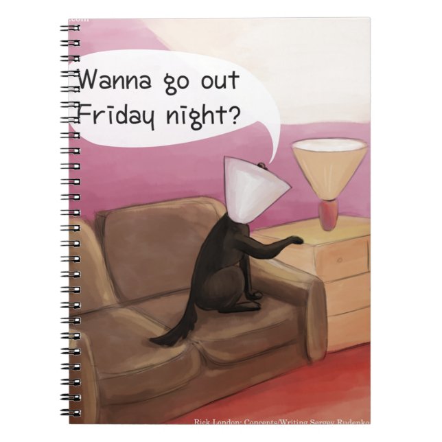 Cuaderno Cita de Cono de Perro Divertido Dibujo Animado (Frente)