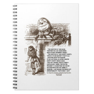 Cuaderno Cita de conversación de Wonderland Alice Humpty Du