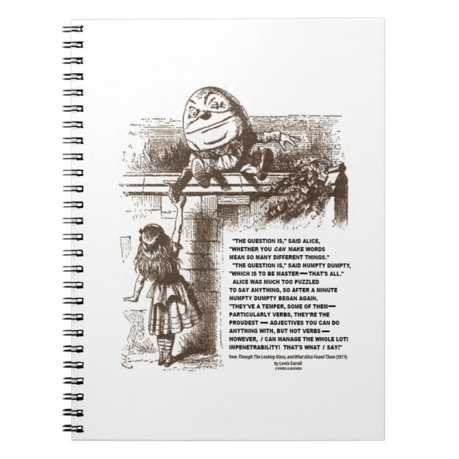 Cuaderno Cita de conversación de Wonderland Alice Humpty Du (Frente)