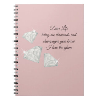 Cuaderno Cita de Diamantes y Champán – Edición Querida Vida