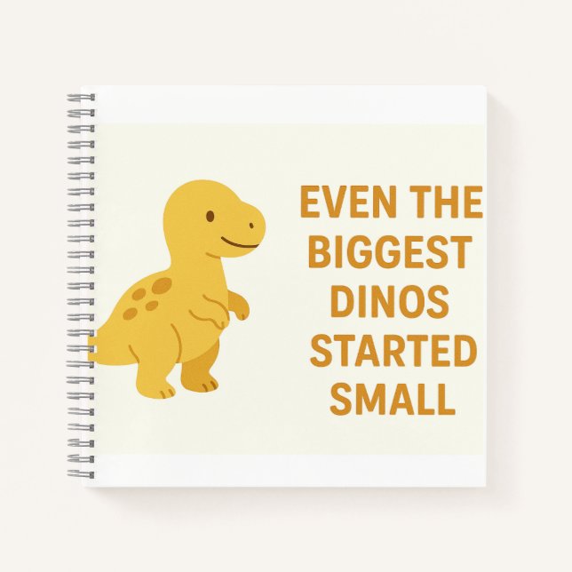 Cuaderno Cita de dinosaurio amarillo lindo - "Incluso la má (Anverso)